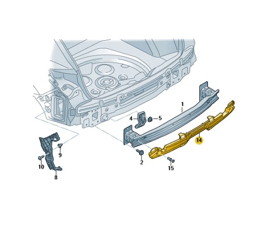 ABSORBER ZDERZAKA TYŁ AUDI Q3 ORYGINAŁ ASO