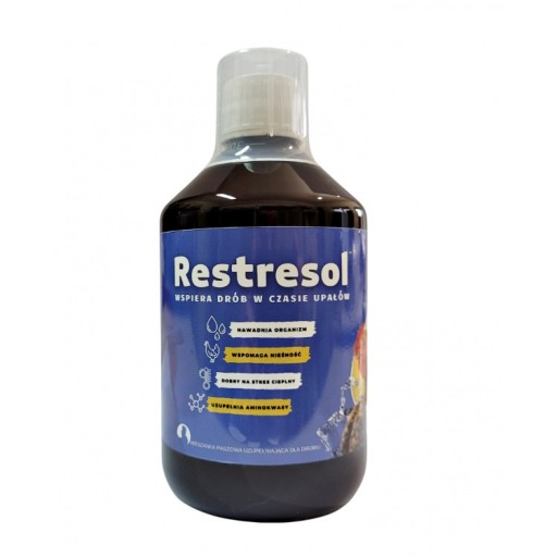 Restresol 500 ml Aminokwasy zioła dla kur niosek drobiu na STRES CIEPLNY