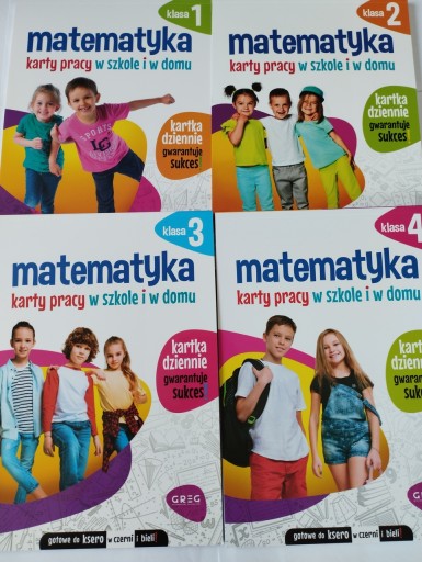 4x KARTY PRACY MATEMATYKA klasy 1-4 Greg Nowość