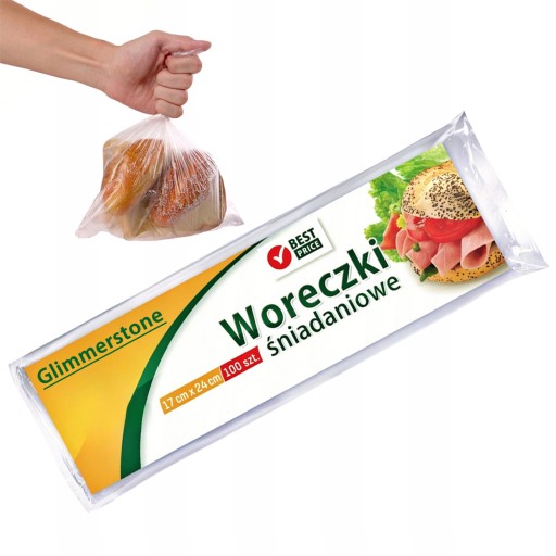 WORECZKI ŚNIADANIOWE MOCNE 17x24CM NA ŻYWNOŚĆ x100
