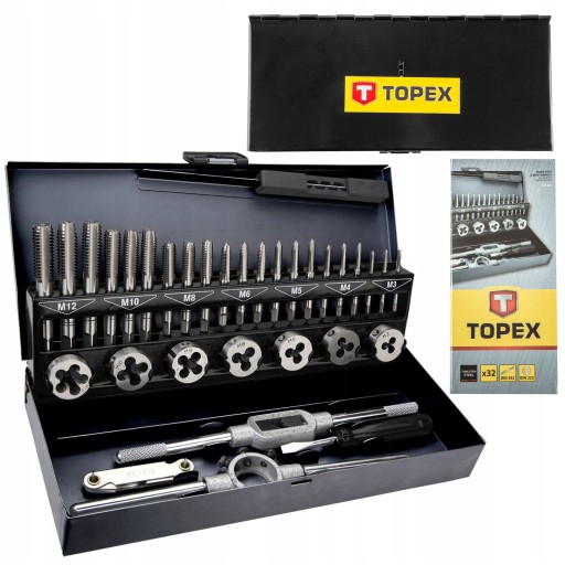NARZYNKI i gwintowniki M3-M12 32szt.TOPEX 14A426