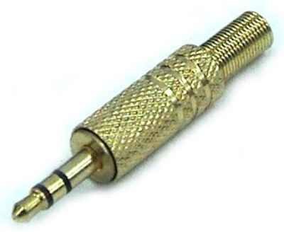 Wtyk mały jack 3,5mm 3.5 stereo złoty na kabel