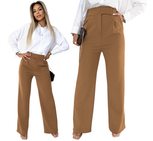 Eleganckie Kobiece SPODNIE Miękkie Szerokie DZWONY 40L