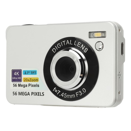 KAMERA CYFROWA 56 MP FULL HD 20X ZOOM 2.7CALA SREBRNY