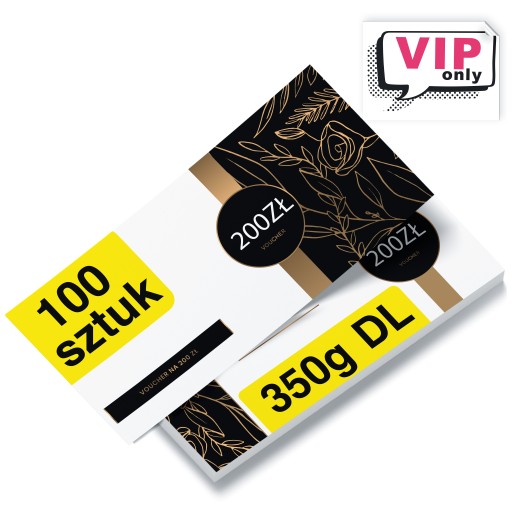 Voucher DL Ulotki DL jednostronne 350g FULL KOLOR 100 sztuk