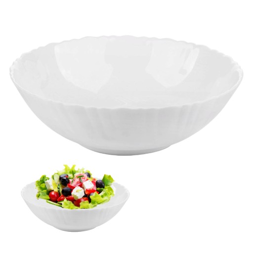Salaterka Miska do sałatki Miseczka na przekąski Agnes biała 18 cm