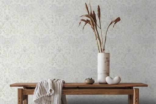 TAPETA ROŚLINNE ORNAMENTY WINYLOWA NA FLIZELINIE