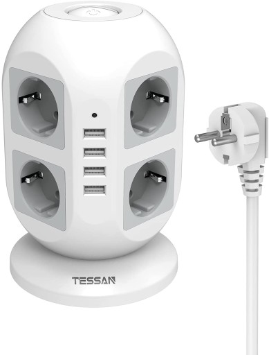 LISTWA ZASILAJĄCA BIURO DOM 8 WEJŚĆ 4XUSB 2M 2500W