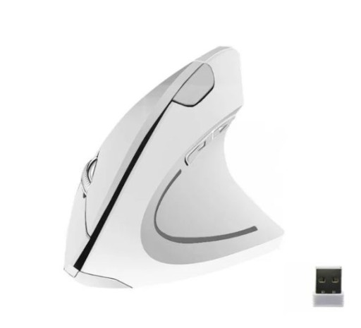2.4G pionowa bezprzewodowa ergonomiczna myszka mysz 6 przycisków biała