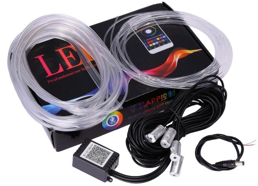 5 x ŚWIATŁOWÓD 6M RGB EL WIRE OŚWIETLENIE WNĘTRZA