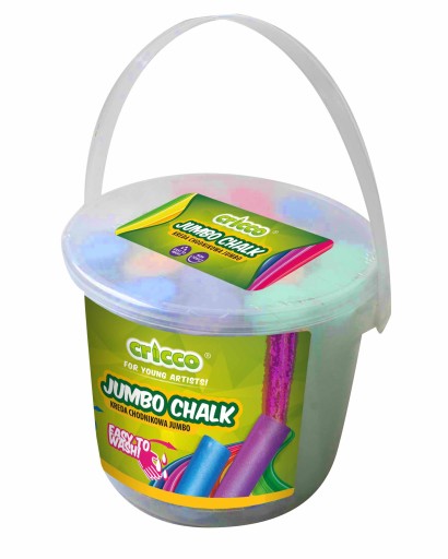 Kreda chodnikowa kolorowa gruba JUMBO CRICCO 20 szt wiaderko