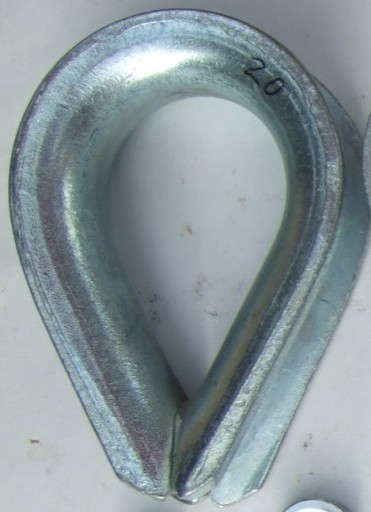 KAUSZA STALOWA OCYNK DO LIN STALOWYCH PLASTIKOWYCH A 20 mm KRAJOWA SERCOWA