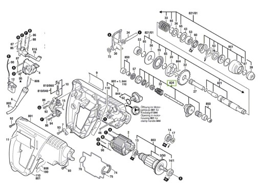 Bosch 1617000301 wał pośredni do PBH200RE PBH200FRE