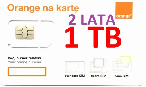 internet orange free na kartę starter 1000 GB - 1 TB 2 lata sim i esim