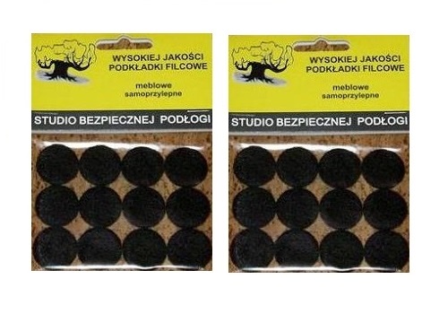 PODKŁADKI FILCOWE POD MEBLE FI 22mm CZARNE FILC