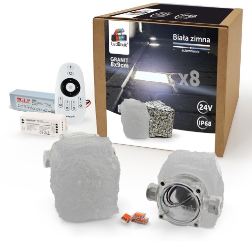 8x Kostka Brukowa LED LedBruk 24V Granit BZ 5300K