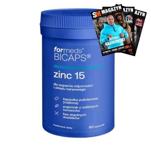 FORMEDS BICAPS ZINC 15 CYTRYNIAN CYNKU MIEDŹ SKÓRA ODPORNOŚĆ ANTYOKSYDANT