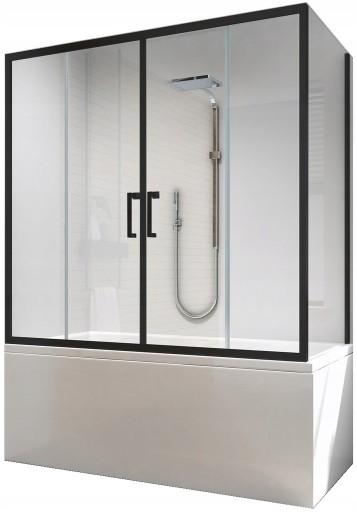 POLSKA wanna 150x70 parawan nawannowy KABINA BLACK