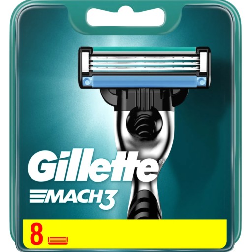 GILLETTE OSTRZA DO GOLARKI MACH3 8szt WYMIENNE NOŻYKI DO GOLENIA TWARZY