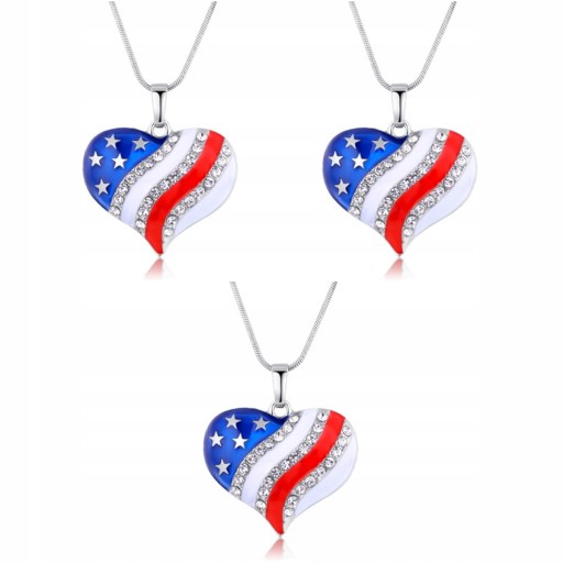 3x Naszyjnik 4 lipca Patriotyczny Naszyjnik
