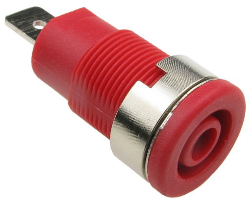 Gniazdo bananowe 4mm bezpieczne czerwone /2645