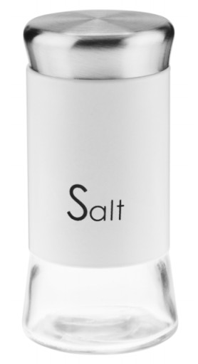PRZYPRAWNIK SZKLANY GRENO DO SOLI NAPIS SALT BIAŁY