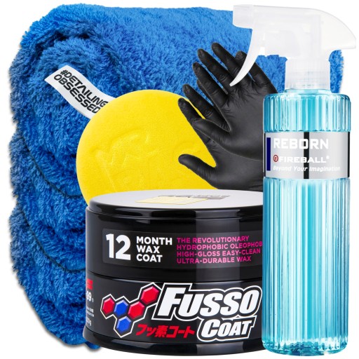 WOSK DO CZARNEGO LAKIERU Zestaw Soft99 Fusso Coat 12 Months + odtłuszczacz