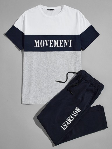 SHEIN KOMPLET MĘSKI WIELOKOLOROWY CASUAL M V3A