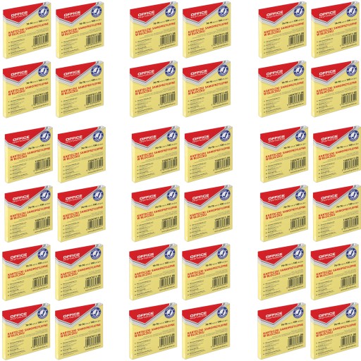 Karteczki OFFICE PRODUCTS ECO 76x76mm 100k żółte