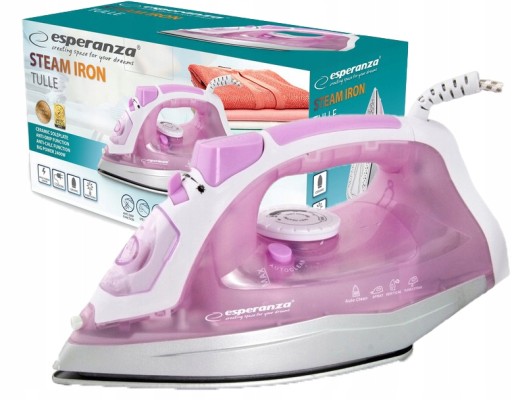 ŻELAZKO PAROWE CERAMICZNE TULLE 2400W ESPERANZA