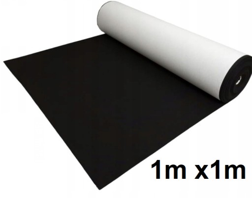 FILC Z KLEJEM CZARNY FILC SAMOPRZYLEPNY 100cm/100cm AKUSTYCZNY 1m/1m 550g