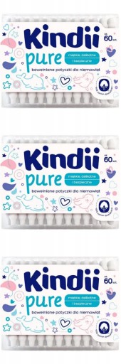 CLEANIC KINDII Patyczki z Ogranicznikiem 3x60szt