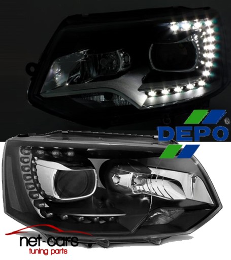 LAMPY REFLEKTORY VW T5 LIFT LED XENON H7 DEPO DRLB