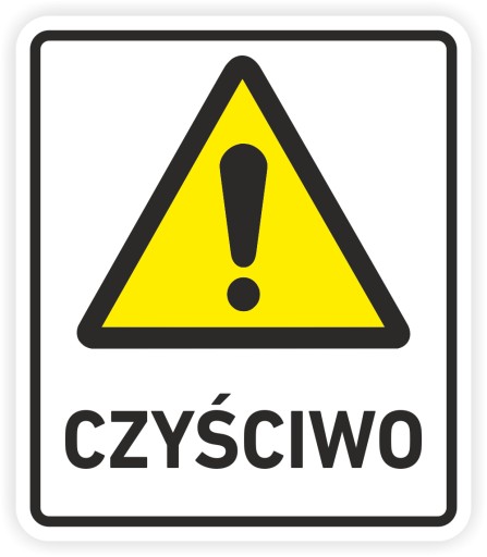 Naklejka etykieta samoprzylepna na kosz pojemnik śmieci CZYŚCIWO 15 cm