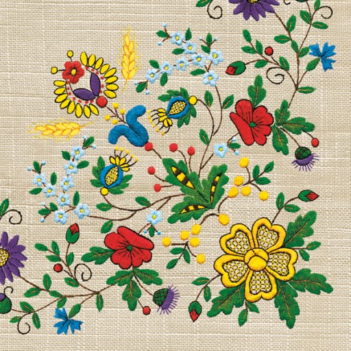 MAKI SERWETKI FOLK HAFT KOCIEWSKI 33X33 CM SLOG 056401 20 SZTUK