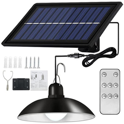 LAMPA SOLARNA LED ŻYRANDOL WISZĄCA SUFITOWA +PILOT