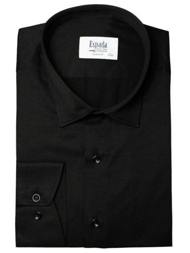 Koszula męska elegancka czarna długi rękaw slim fit rozmiar XL