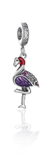 ZAWIESZKA CHARMS KORALIK SREBRO FLAMING PTAK