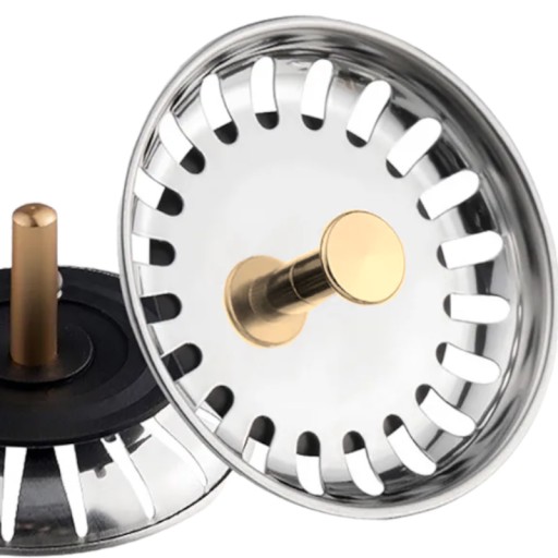 METALOWE SITKO DO ZLEWU ZLEWOZMYWAKA KOREK srebrne 78mm srebrny stalowy