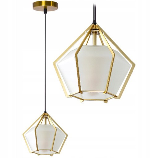 LAMPA DIAMENT WISZĄCA SUFITOWA SZKLANA BIAŁA