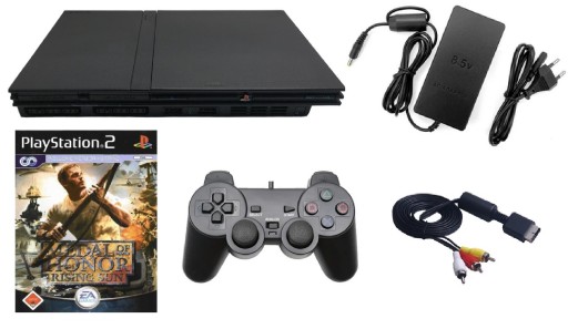 Konsola PlayStation 2 PS2 Slim + Pad + Karta + Medal Of Honor Rising Sun