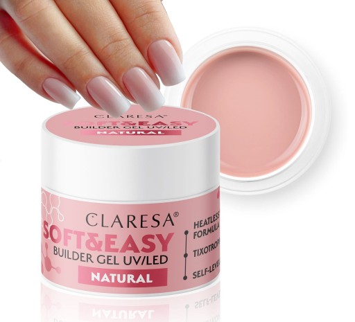 CLARESA SOFT & EASY BUILDER GEL BUDUJĄCY ŻEL Z TIKSOTROPIĄ NATURAL 45G