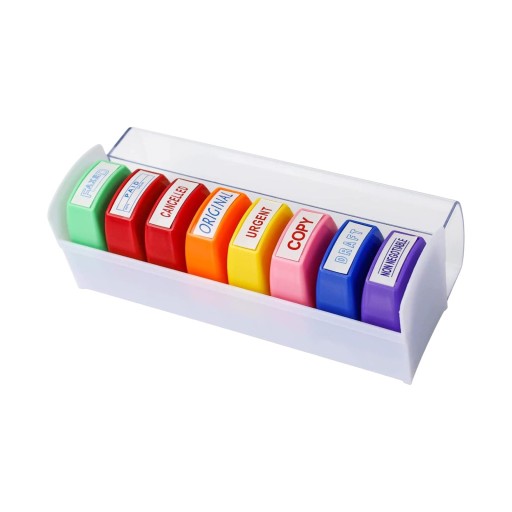 8x Office Stamp Set Multicolor 18cmx6cmx5cm