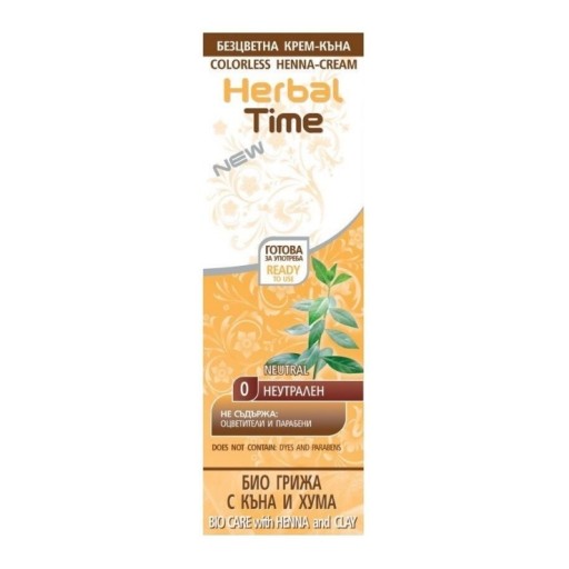Kremowa Henna Do Włosów Herbal Time - 0 Neutral