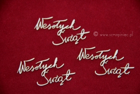 Tekturka - Napis Brush art script- Wesołych x3