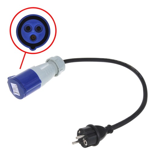 Adapter CEE przejściówka kabel przewód złącze 230V kamper przyczepa
