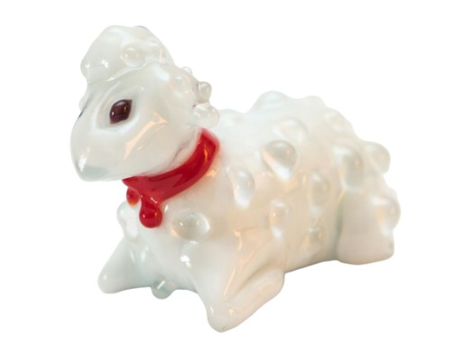 Szklana FIGURKA rzeźba OWIECZKA BARANEK WIELKANOC