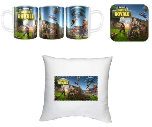 KUBEK + PODKŁADKA + PODUSZKA FORTNITE