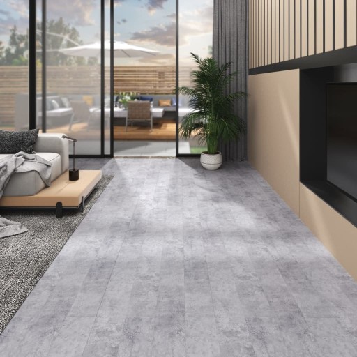 PANELE PODŁOGOWE PVC 4,46M² 3MM SAMOPRZYLEPNE CEMENTOWY SZARY