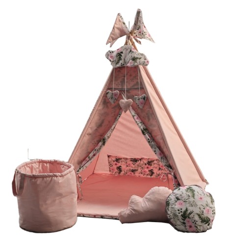 NAMIOT dla dzieci TIPI WIGWAM na prezent torba poduszki mata okienko ZESTAW